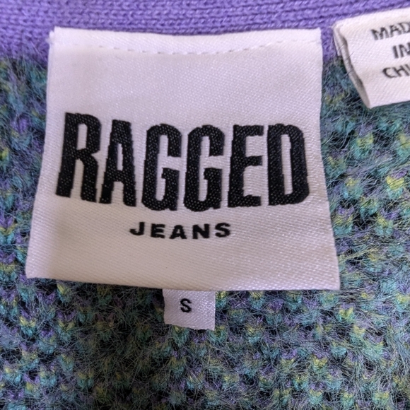 Ragged Jeans Priest Checkered Eyelash Knit Cardigan/Jacket Size Small - Picture 6 of 8